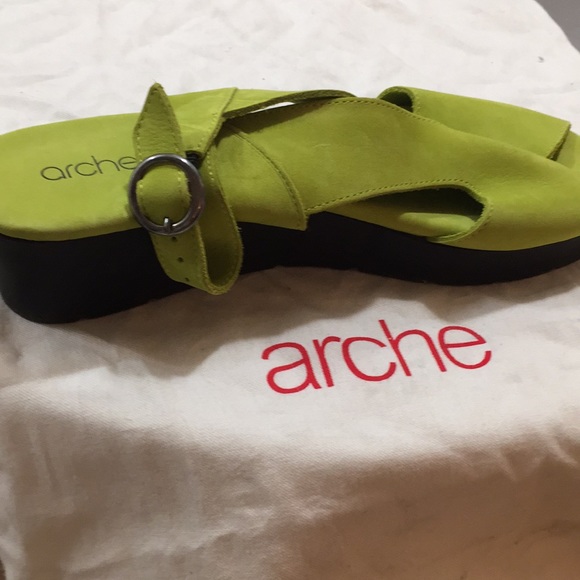 Arche lime green new buck suede sandal - Picture 2 of 5